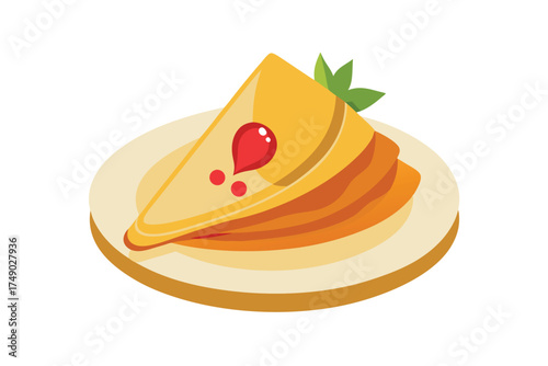 3d crepes vector illustration isolated on white background