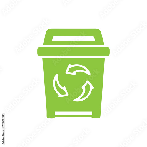 Green Recycling Bin