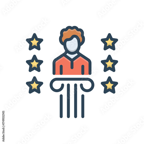 Color illustration icon for outstanding performance
