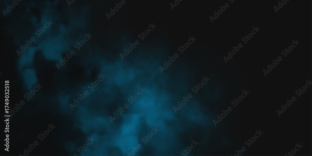 Fototapeta premium fog or mist transparent effect isolated on dark background. blue smoke on black background. Aquamarine powder explosion on black background. Colorful dust explode. 