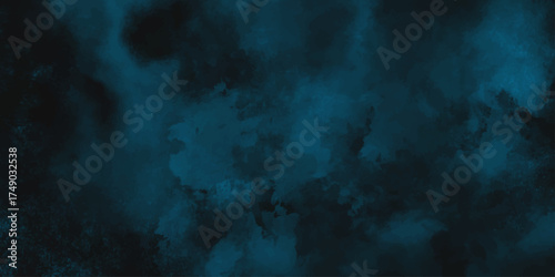 fog or mist transparent effect isolated on dark background. blue smoke on black background. Aquamarine powder explosion on black background. Colorful dust explode. 
