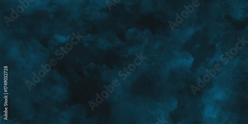 fog or mist transparent effect isolated on dark background. blue smoke on black background. Aquamarine powder explosion on black background. Colorful dust explode. 