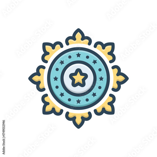 Color illustration icon for superior quality
