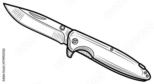 Folding knife with stainless steel blade and ergonomic handle  