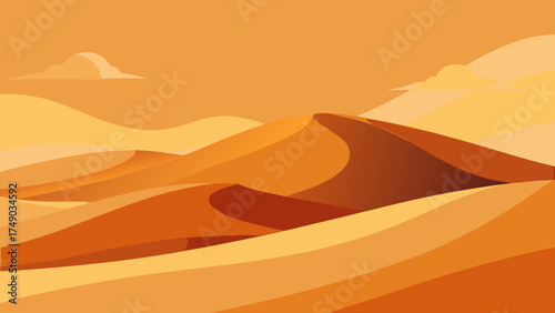 Desert Landscape Collage with Sand Dunes Illustration