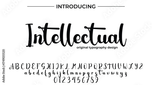 Intellectual Font Stylish brush painted an uppercase vector letters, alphabet, typeface