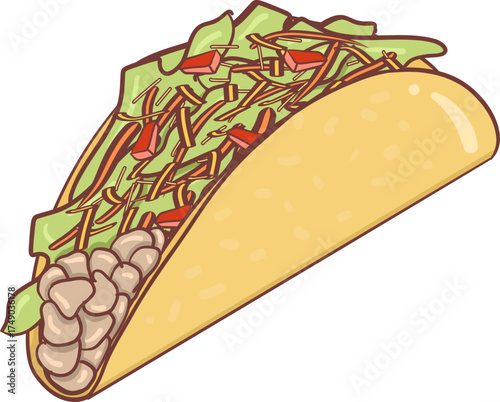 Pork Taco Illustration Mexican Food