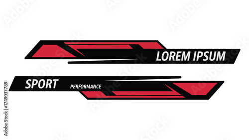 Car wrap vector set with sports stripes racing decals stickers ideal for car tuning motorsport design poster and digital illustration