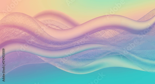 Abstract flowing wave of pastel colors background, dreamy, elegant, smooth, and modern design