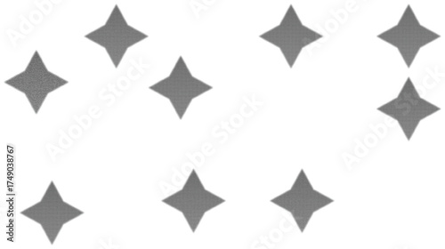 abstract visual comparison of star-shaped geometric figures with varied textures and shading, illustrating perceptual differences in pattern recognition and shape analysis for educational use