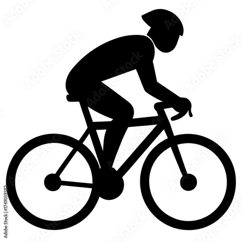 silhouette of a man riding a bike