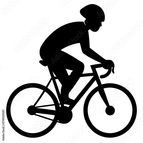 silhouette of a man riding a bike