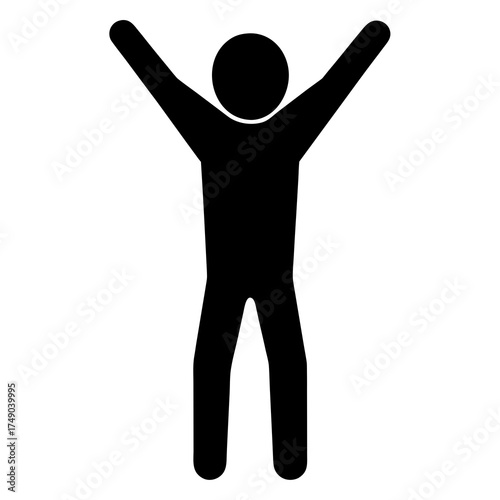 silhouette of a man with arms raised