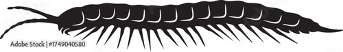 Fast Centipede simple black silhouette illustration
