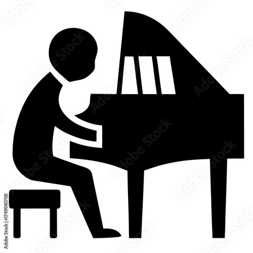 piano player silhouette