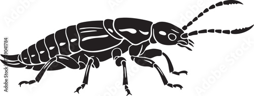 Earwig simple black silhouette illustration