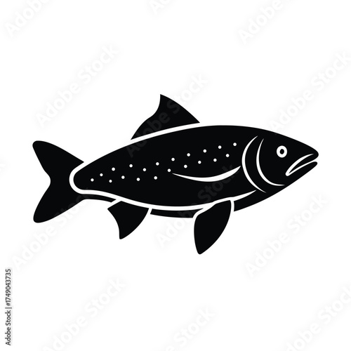 Trout Fish Icon Vector Illustration