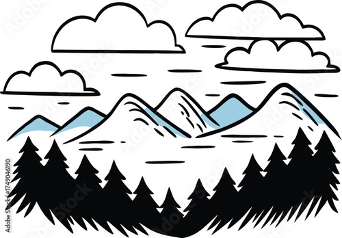 mountain landscape vector illustration