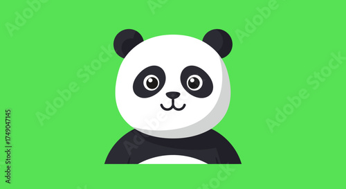 Cartoon Panda Bear with Black and White Fur.