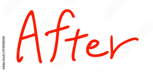 「After」手書き文字　赤色