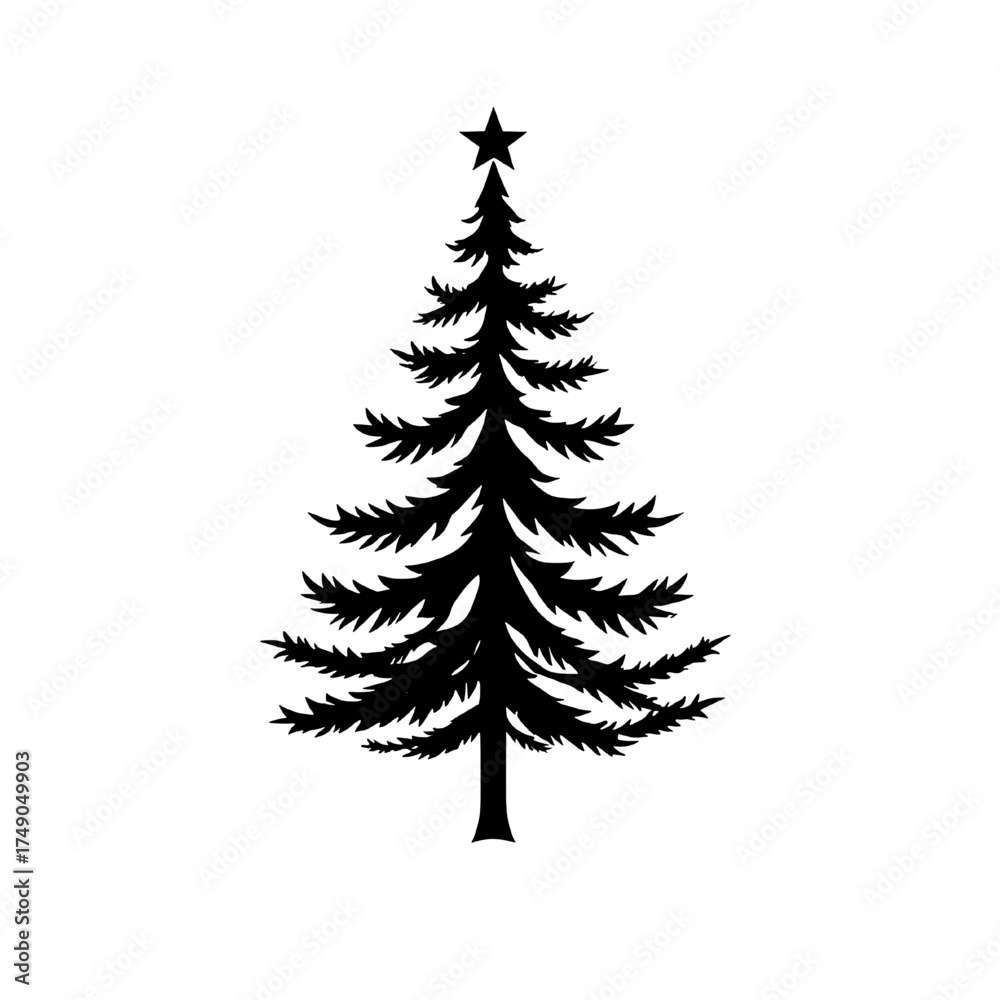 Obraz premium silhouette of a christmas tree with a geometric and abstracted design
