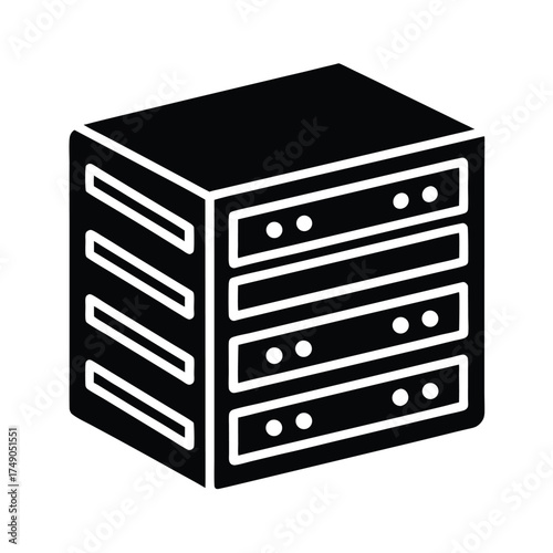 Server Rack Icon Vector Illustration