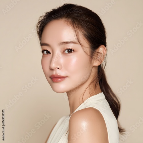 Portrait of a Serene Asian Woman with Natural Beauty _ai_generated