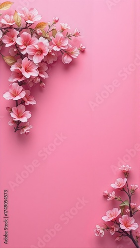 Wallpaper Mural 
keyword: flowers, cherry, blossoms, pink, spring, nature, floral, branch, petals, leaves, back Torontodigital.ca