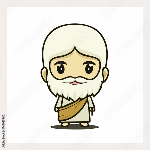 Buddhist monk character with transparent background