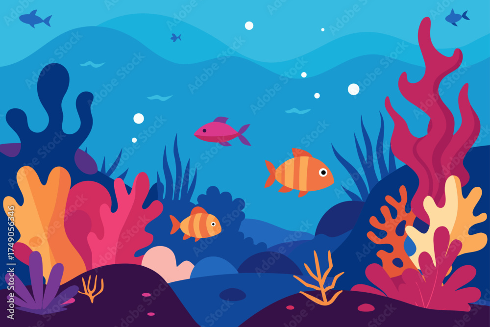 Fototapeta premium Magical Underwater Collage With Coral Reefs