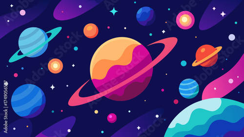 space nebula collage with stars and galaxies