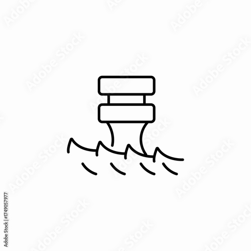buoy ocean waves icon sign vector
