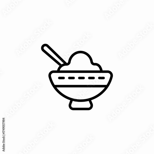 bowl of porridge icon sign vector