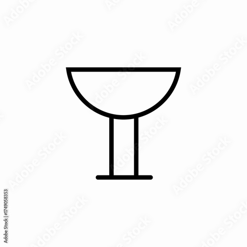 empty stemmed glass icon sign vector