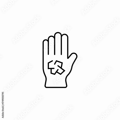 hand holding fertilizer shards icon sign vector