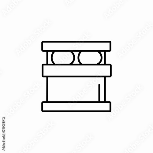 hotel double bed icon sign vector