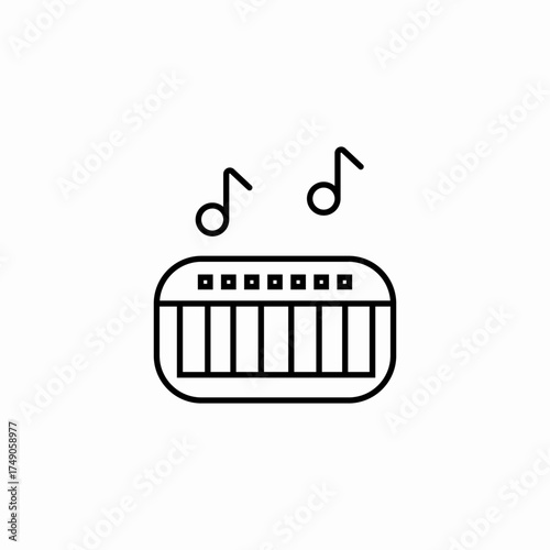 keyboard music notes icon sign vector