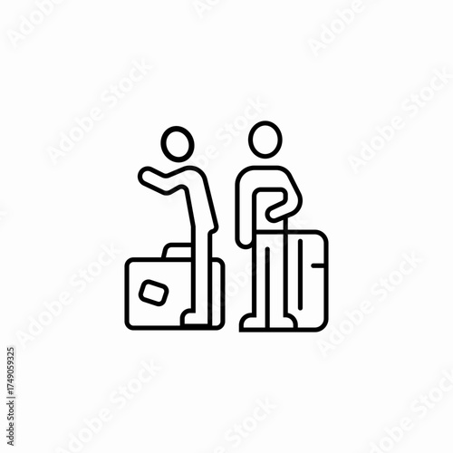 people with luggage icon sign vector