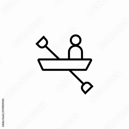 person rowing boat icon sign vector