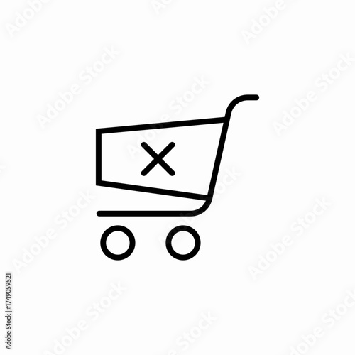 remove shopping cart icon sign vector