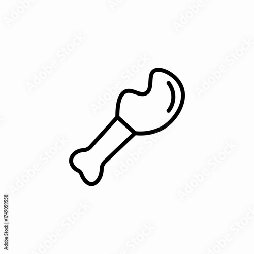 roasted chicken leg icon sign vector