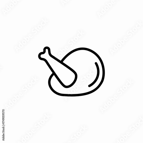roasted chicken dinner icon sign vector