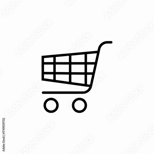 shopping market cart icon sign vector
