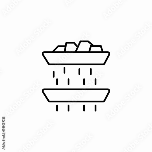 sifting soil fertilizer icon sign vector