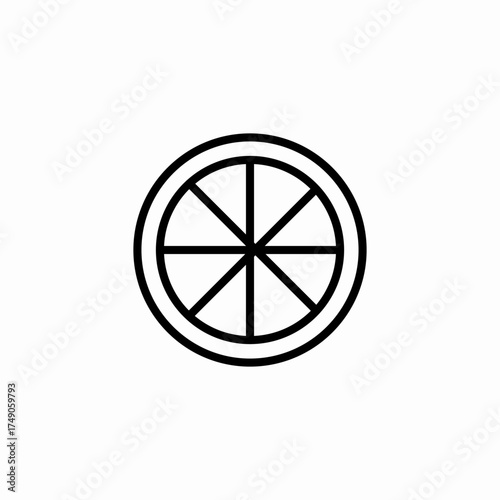 sliced citrus fruit icon sign vector