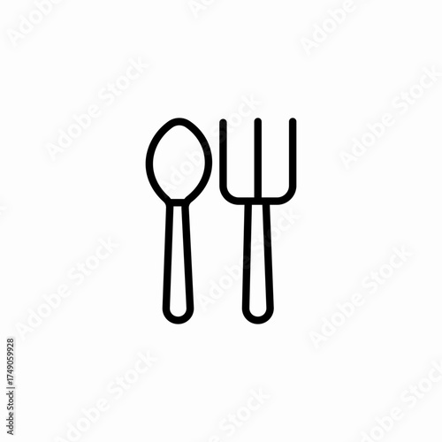 spoon fork cutlery icon sign vector
