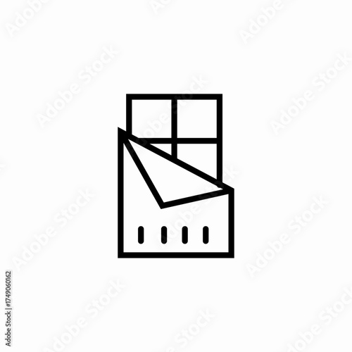 unwrapped chocolate bar icon sign vector