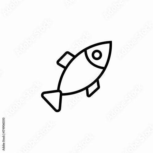 whole fresh fish icon sign vector
