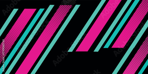 Car sticker wrap banner abstract sporty lines pink blue greenish grunge color combination brush storm thunder modern