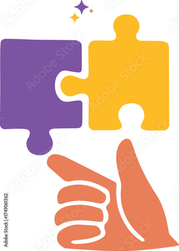 Modern Jigsaw Puzzle Solution Icon